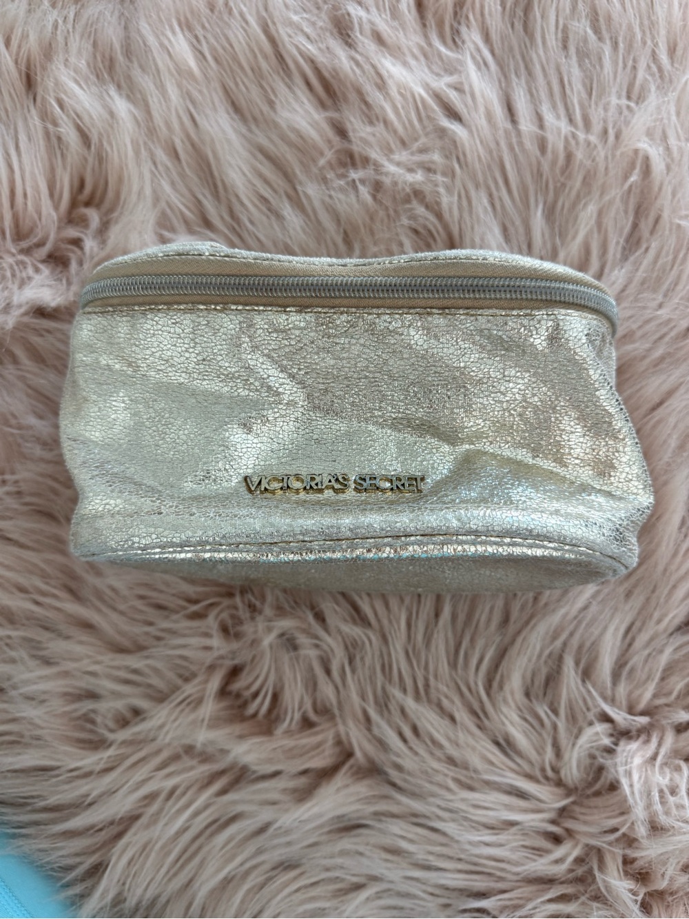 Victoria's Secret Shimmery Gold Cosmetic Case
